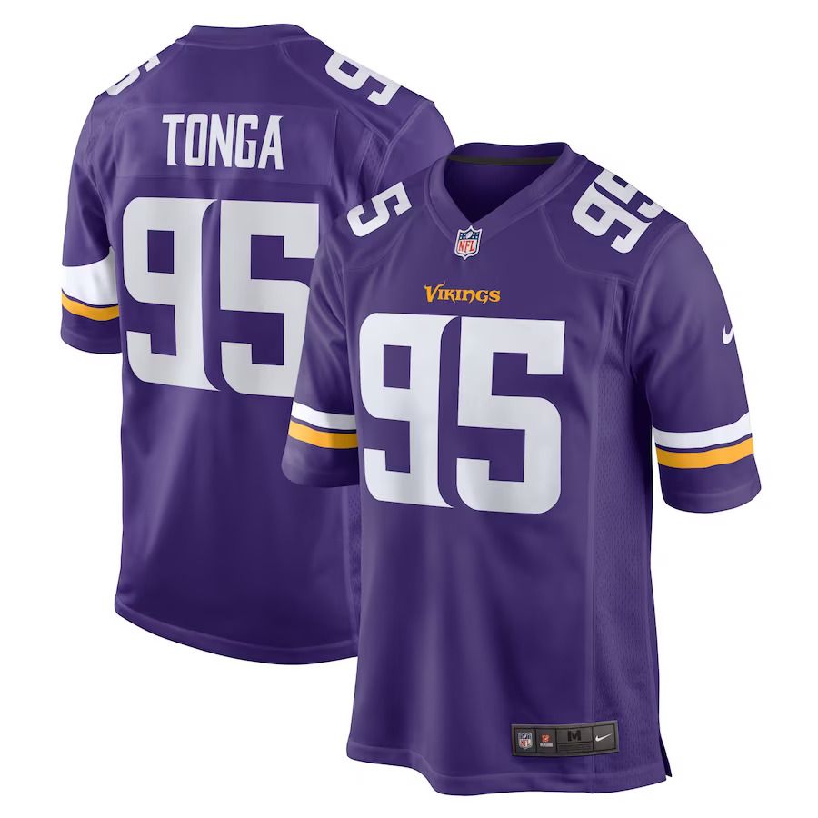 Men Minnesota Vikings #95 Khyiris Tonga Nike Purple Home Game Player NFL Jersey->minnesota vikings->NFL Jersey